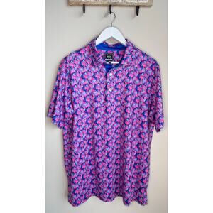 Deolax Bunny Rabbit Camo Golf Polo Shirt sz L